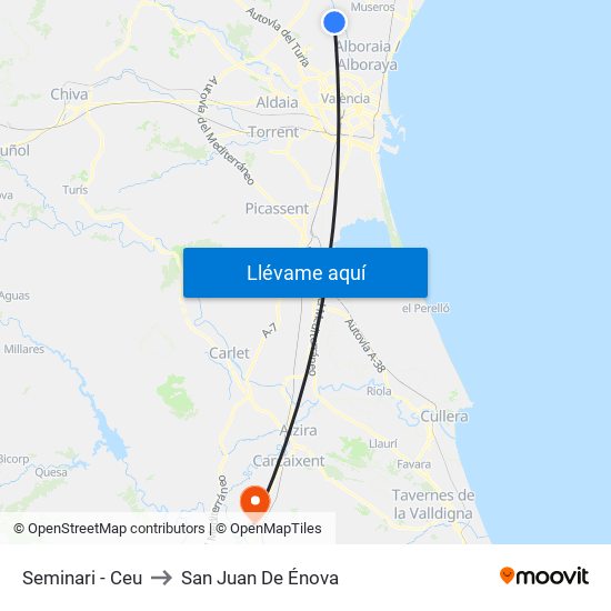 Seminari - Ceu to San Juan De Énova map