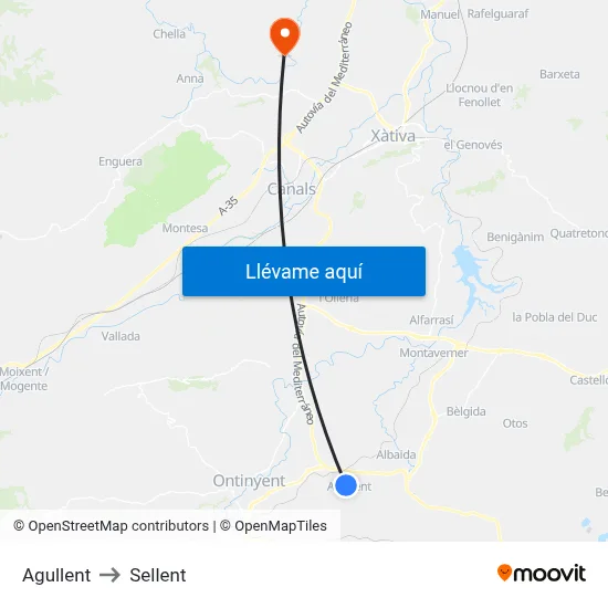 Agullent to Sellent map