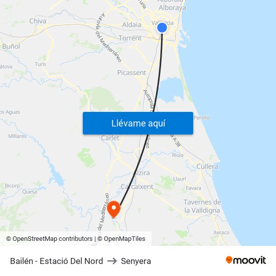 Estació Del Nord - Bailén to Senyera map