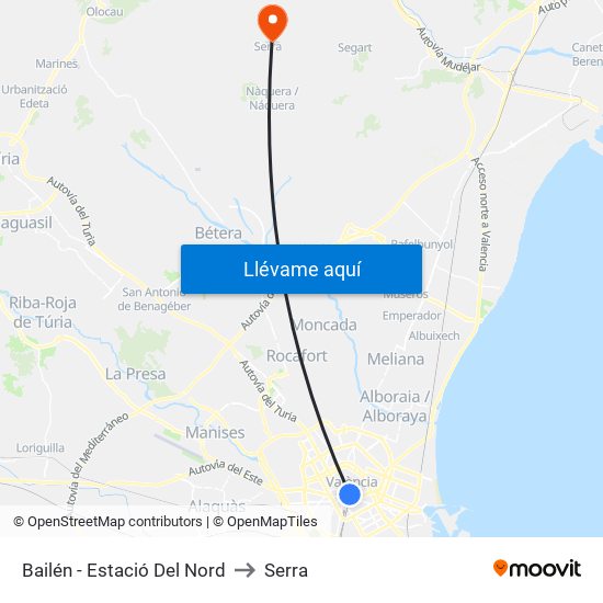 Estació Del Nord - Bailén to Serra map