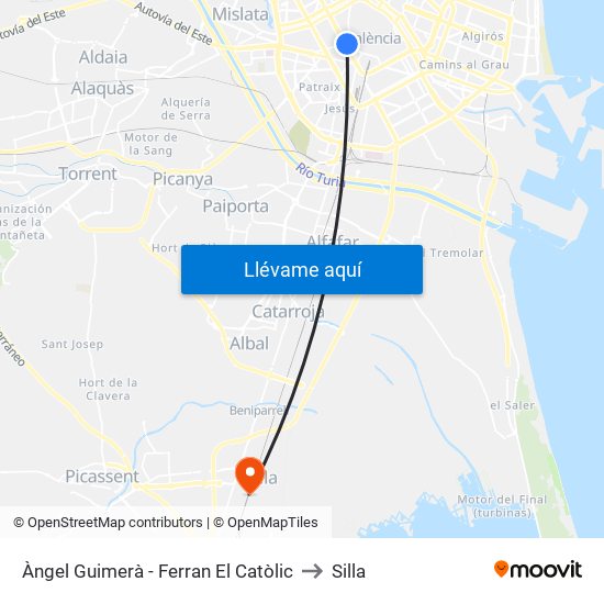 Àngel Guimerà - Ferran El Catòlic to Silla map