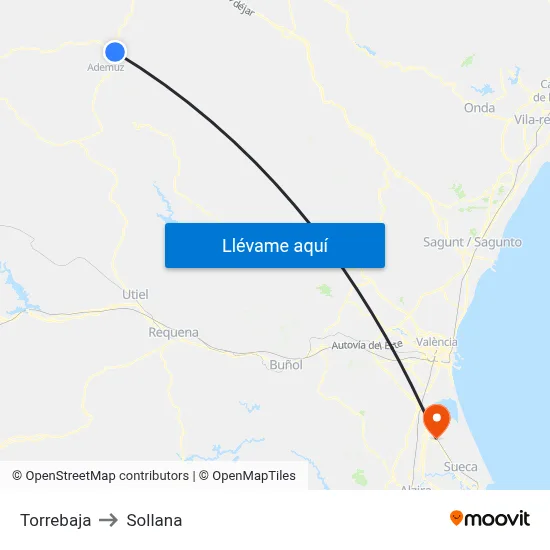 Torrebaja to Sollana map