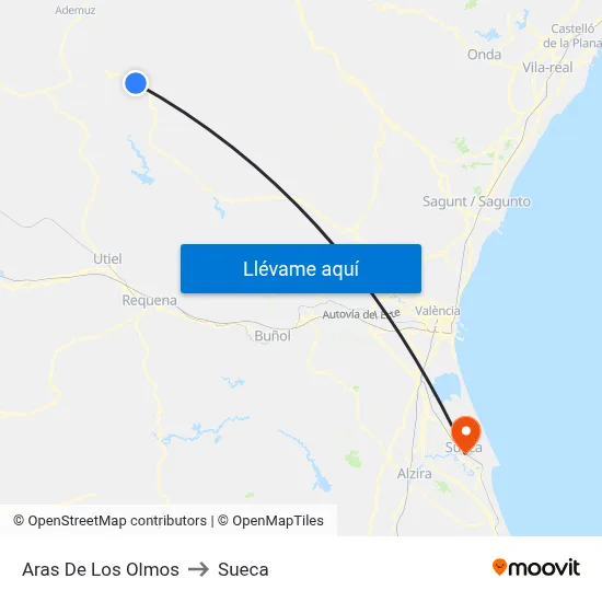 Aras De Los Olmos to Sueca map