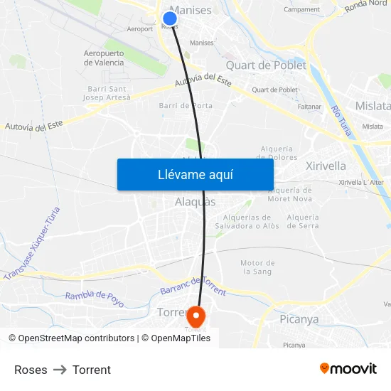 Roses to Torrent map