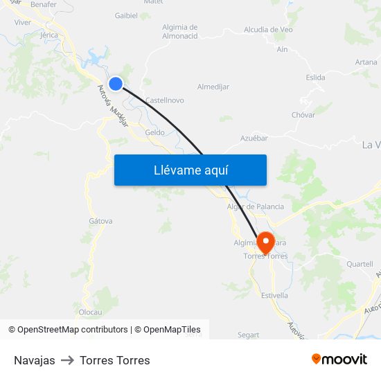 Navajas to Torres Torres map