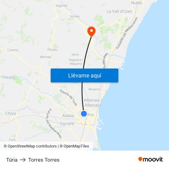 Túria to Torres Torres map
