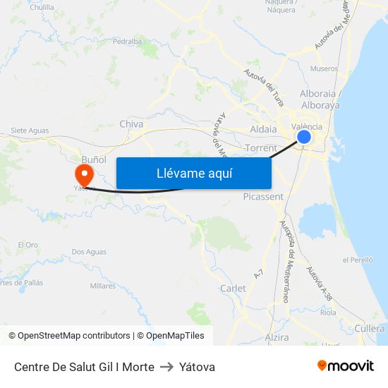 Centre De Salut Gil I Morte to Yátova map