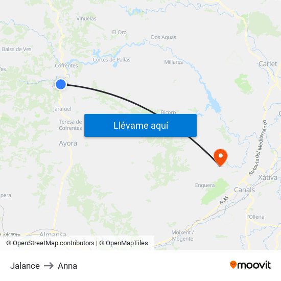 Jalance to Anna map