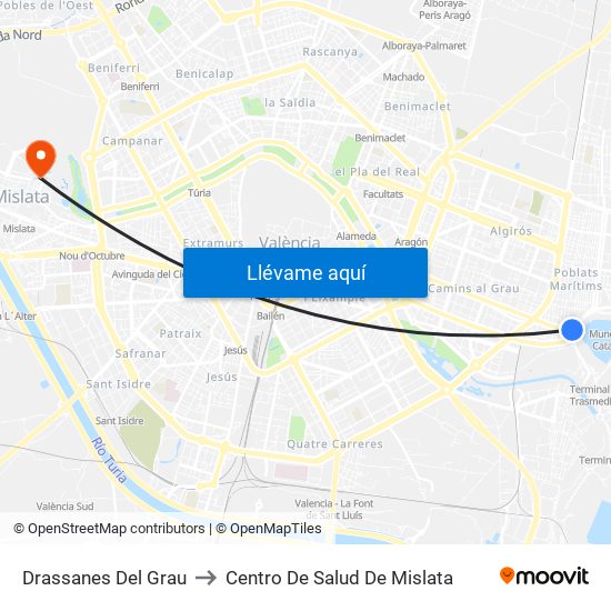 Drassanes Del Grau to Centro De Salud De Mislata map