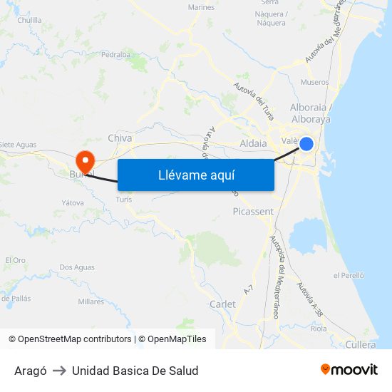 Aragó to Unidad Basica De Salud map