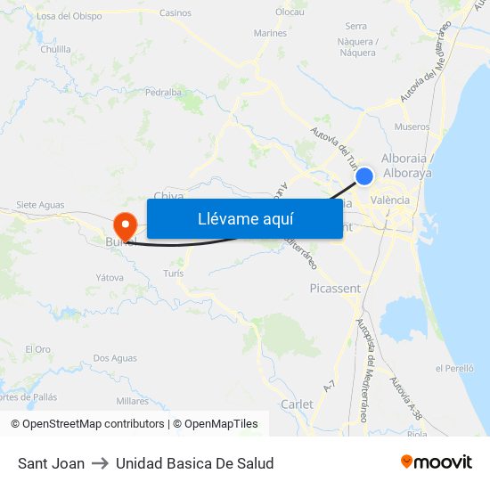 Sant Joan to Unidad Basica De Salud map