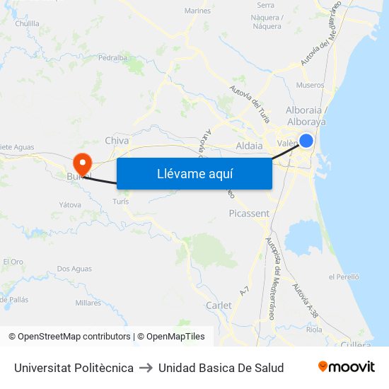 Universitat Politècnica to Unidad Basica De Salud map