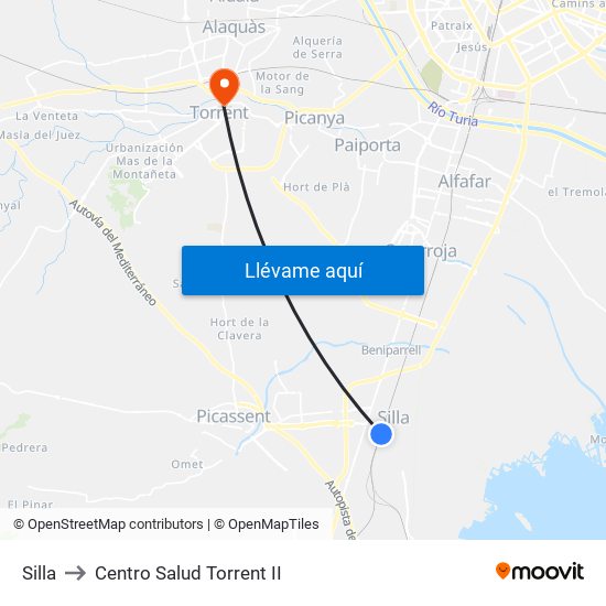 Silla to Centro Salud Torrent II map