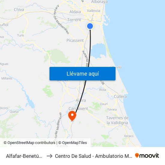 Alfafar-Benetússer to Centro De Salud - Ambulatorio Médico map