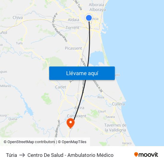 Túria to Centro De Salud - Ambulatorio Médico map