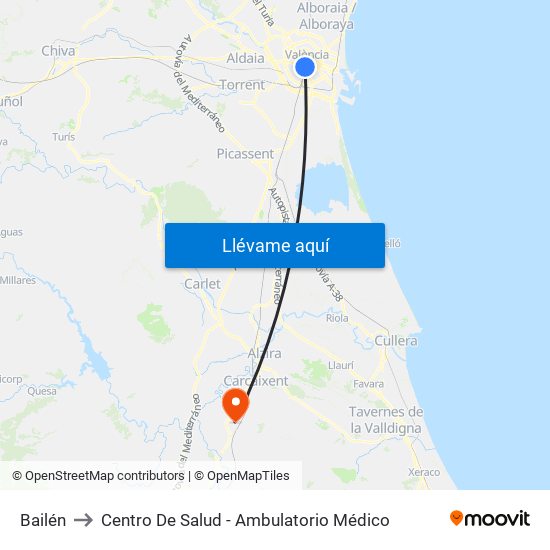 Bailén to Centro De Salud - Ambulatorio Médico map