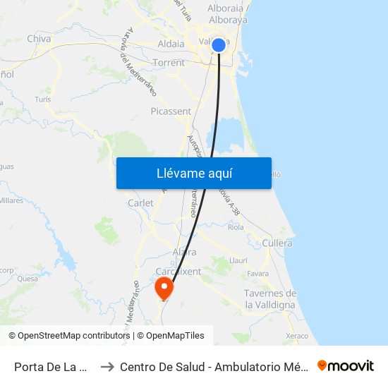 Porta De La Mar to Centro De Salud - Ambulatorio Médico map