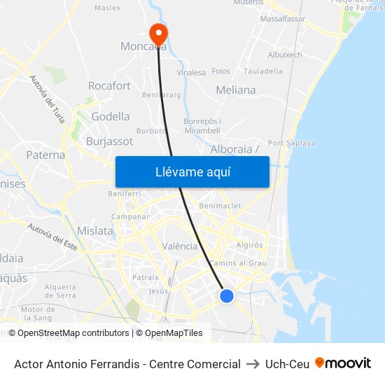 Actor Antonio Ferrandis - Centre Comercial to Uch-Ceu map