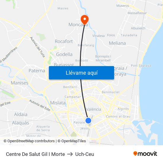 Centre De Salut Gil I Morte to Uch-Ceu map