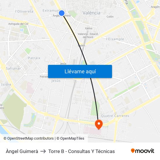 Àngel Guimerà to Torre B - Consultas Y Técnicas map