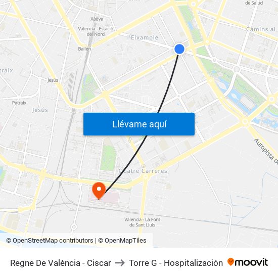 Regne De València - Ciscar to Torre G - Hospitalización map