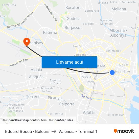 Eduard Boscà - Balears to Valencia - Terminal 1 map