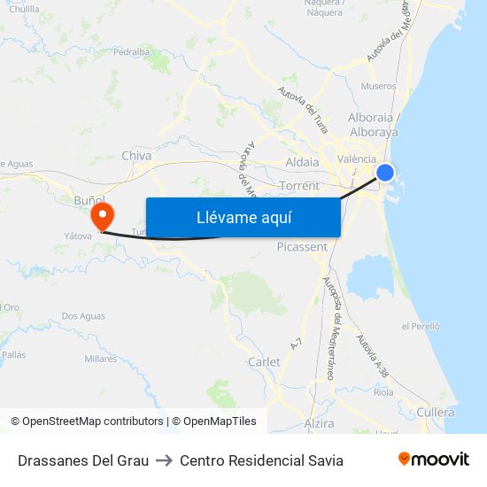 Drassanes Del Grau to Centro Residencial Savia map