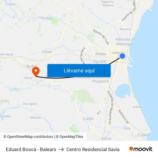 Eduard Boscà - Balears to Centro Residencial Savia map