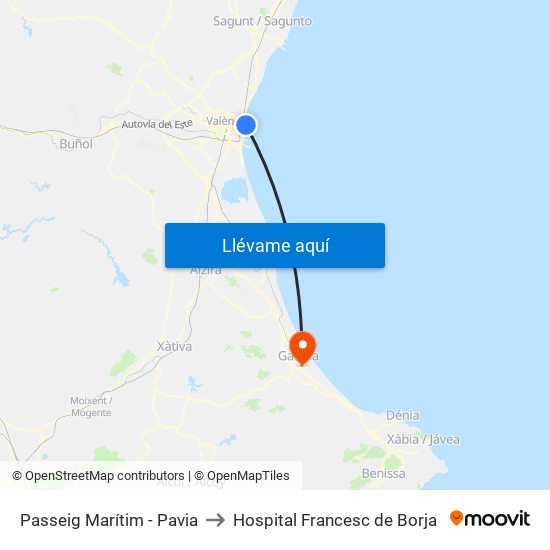 Passeig Marítim - Pavia to Hospital Francesc de Borja map
