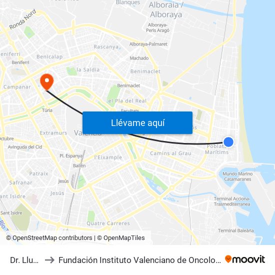 Dr. Lluch to Fundación Instituto Valenciano de Oncología map