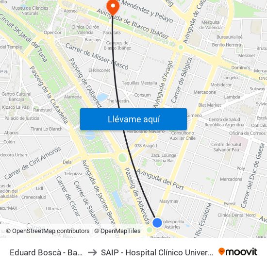 Eduard Boscà - Balears to SAIP - Hospital Clínico Universitatio map