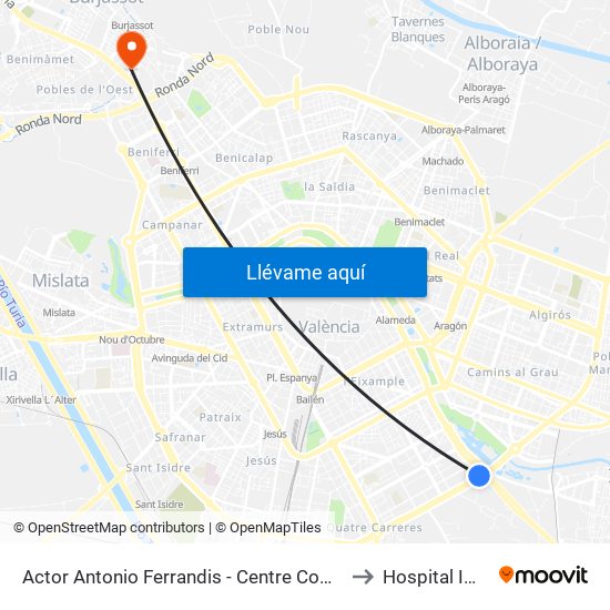 Actor Antonio Ferrandis - Centre Comercial to Hospital IMED map