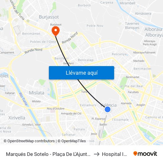 Marqués De Sotelo to Hospital IMED map