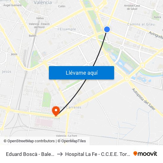 Eduard Boscà - Balears to Hospital La Fe - C.C.E.E. Torre B map