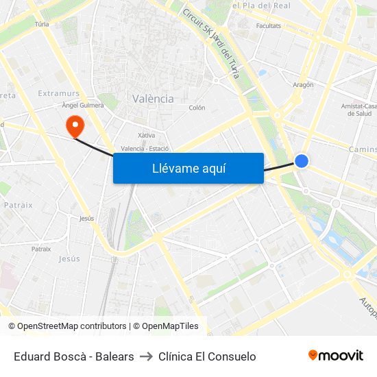 Eduard Boscà - Balears to Clínica El Consuelo map