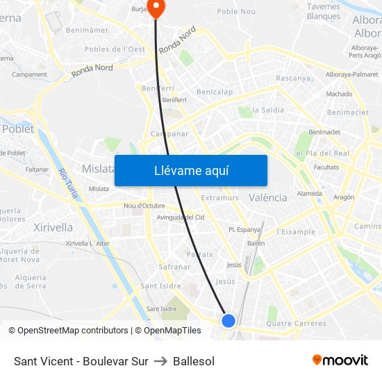 Sant Vicent  - Boulevar Sur to Ballesol map