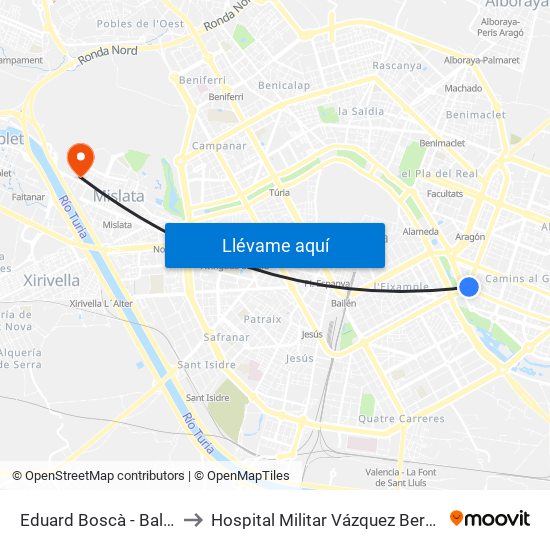 Eduard Boscà - Balears to Hospital Militar Vázquez Bernabéu map