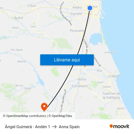 Àngel Guimerá - Andén 1 to Anna Spain map