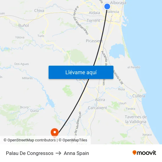Palau De Congressos to Anna Spain map