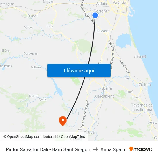 Pintor Salvador Dalí - Barri Sant Gregori to Anna Spain map
