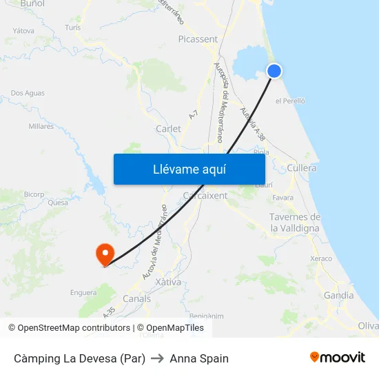 Càmping La Devesa (Par) to Anna Spain map