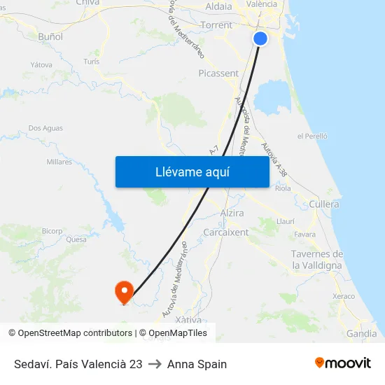 Sedaví. País Valencià 23 to Anna Spain map