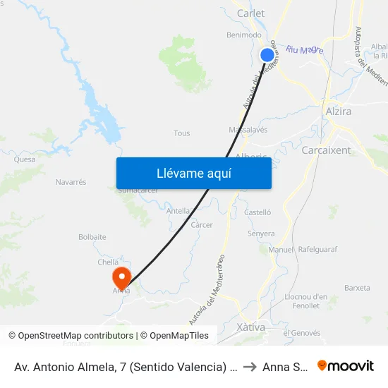 Av. Antonio Almela, 7 (Sentido Valencia) [Alcúdia, L] to Anna Spain map