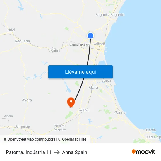 Paterna. Indústria 11 to Anna Spain map