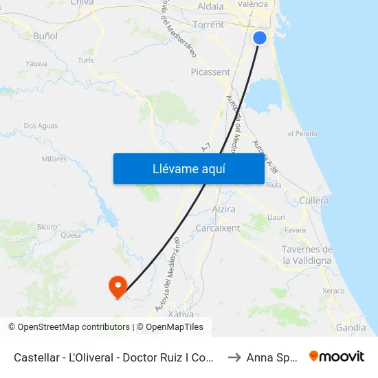 Castellar - L'Oliveral - Doctor Ruiz I Comes to Anna Spain map