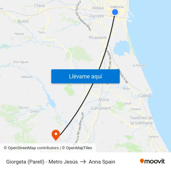 Giorgeta (Parell) - Metro Jesús to Anna Spain map