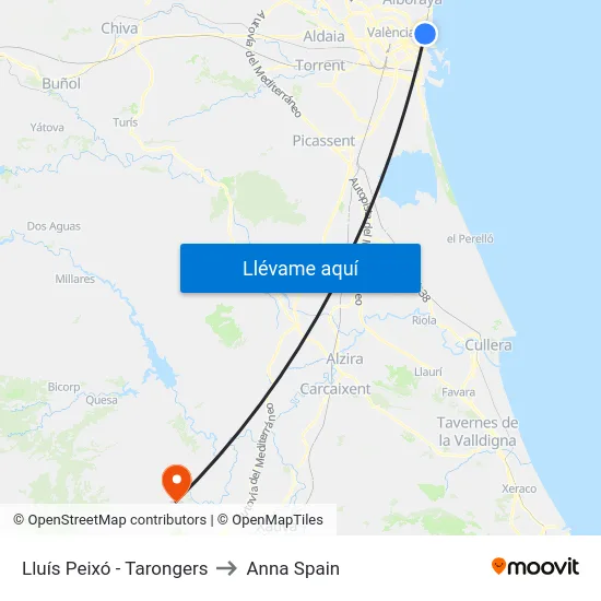 Lluís Peixó - Tarongers to Anna Spain map