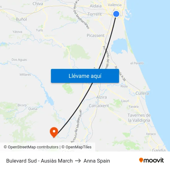 Bulevard Sud - Ausiàs March to Anna Spain map