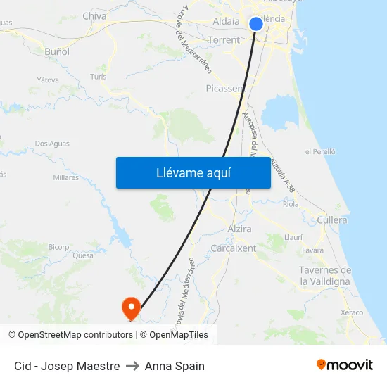 Cid - Josep Maestre to Anna Spain map
