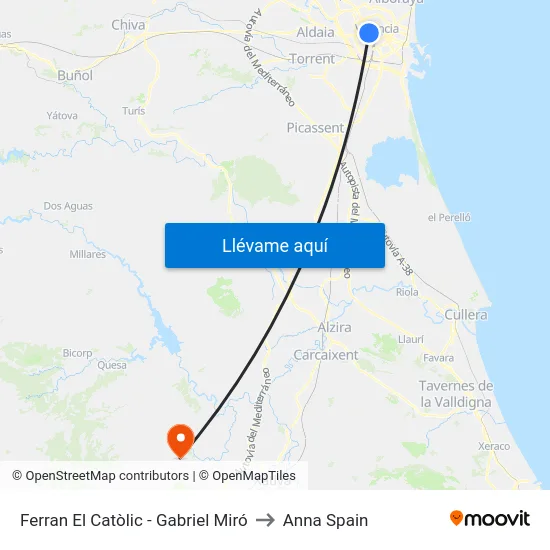 Ferran El Catòlic - Gabriel Miró to Anna Spain map